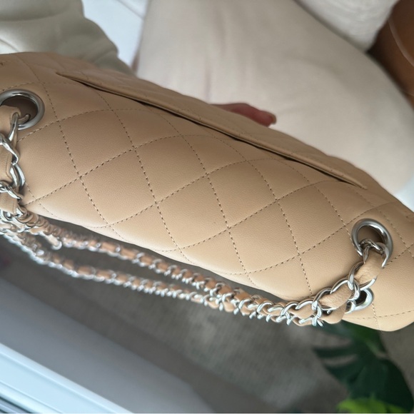 Chanel Small Classic Double Flap Beige Clair Lambskin Silver Hardware - Picture 3 of 10